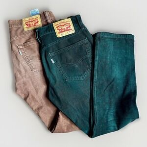Lot of 2 Levis 511 Corduroy Pants Mens 32x30 Clay Olive Slim Straight Stretch